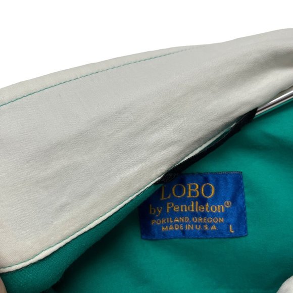 Vintage SIZE L Pendleton Lobo Unlined Green Retro Windbreaker Jacket - Picture 9 of 9